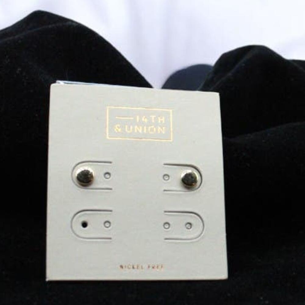 14th & Union Gold Nickel Free Button Post Stud Earrings, NEW